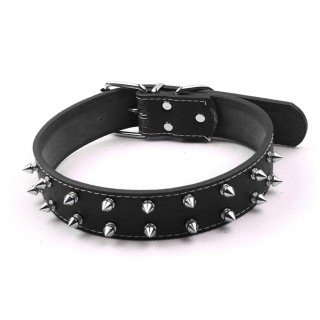 Hundehalsband im Punk-Stil mit Spikes, verstellbares Hundehalsband aus PU-Leder mit Nieten und Spikes, Nieten-Haustierhalsban