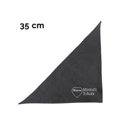 Schecker - Besticktes Halstuch Mama´s Schatz + Name im Herz [35cm - Schwarz]
