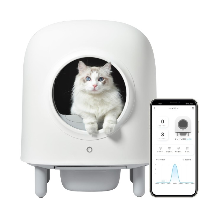 PETREE SMART Katzentoilette, automatische Katzentoilette, Katzenklo, automatisch, vollautomatische Haupteinheit, stilvolle Ka