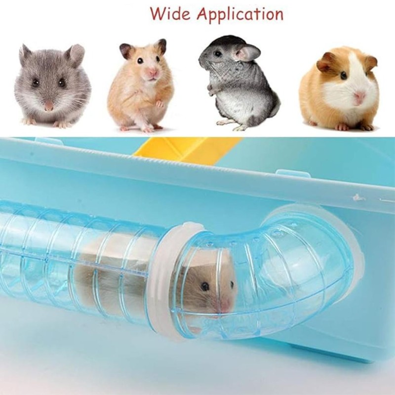 Hamsterröhren, lustiges und interessantes Spielzeug für Hamster, leicht zu reinigen, transparenter Rohr-Hamstertunnel gelb
