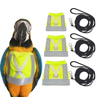 Wasserdichte Weste für Haustiervögel mit bequemer Leine für Nymphensittiche, Papageien, Vogel-Outfit, Fluganzug, reflektieren