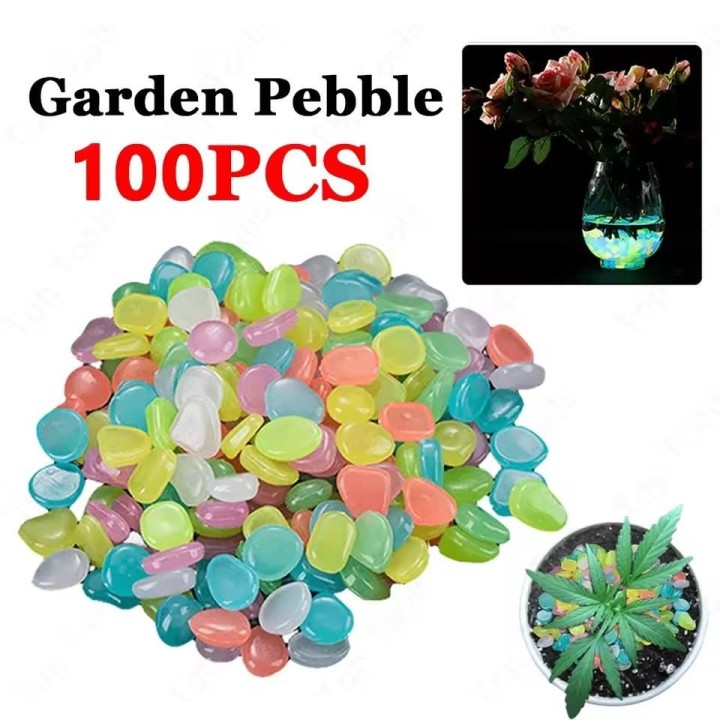 100 Stück Leuchtsteine, im Dunkeln leuchtende Kieselsteine, fluoreszierende Felsen für Aquarium, Aquarien, Wasserlandschaft,