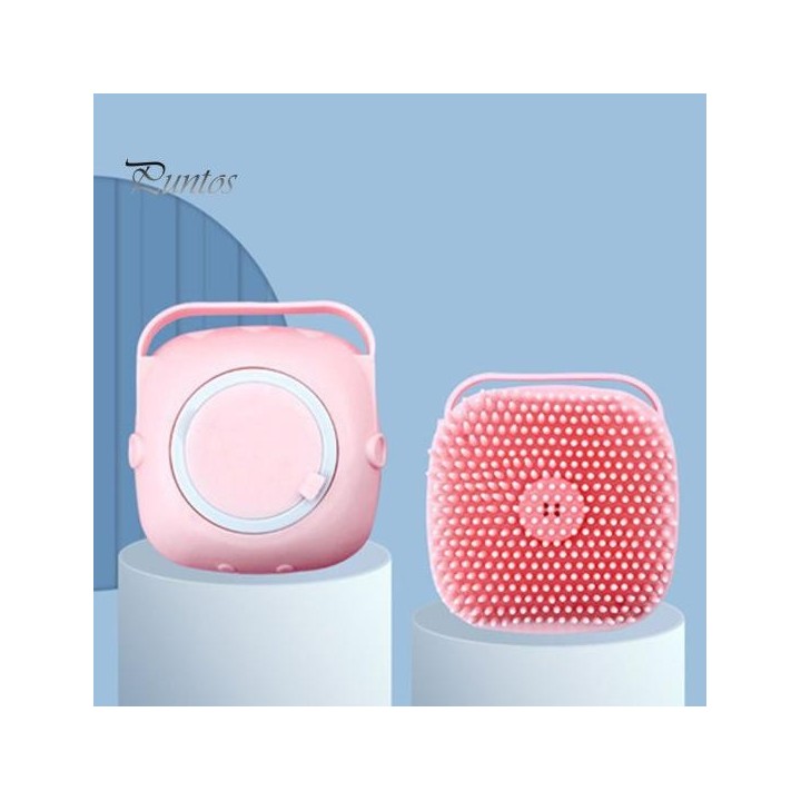 Badebürste für Haustiere, weiche Silikonborsten, für Hunde und Katzen, Pflege, Massagekamm mit Shampoo-Spender, Box für Haust