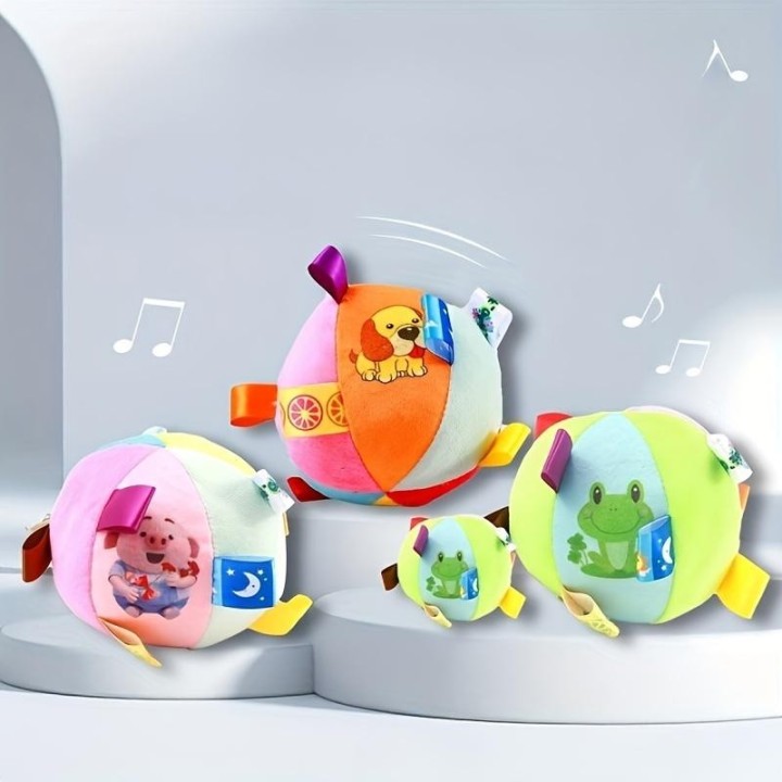 Robustes Hundespielzeug aus Plüsch in Form eines Fußballs mit Riemen – perfekt für das Training und interaktives Spielen für