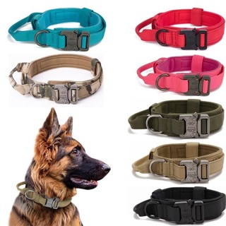 Hundehalsband- und Leinen-Set aus Nylon, strapazierfähiges Hundehalsband, reflektierende Leine, taktisches Trainingshalsband