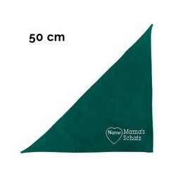 Schecker - Besticktes Halstuch Mama´s Schatz + Name im Herz [50cm - Petrol]