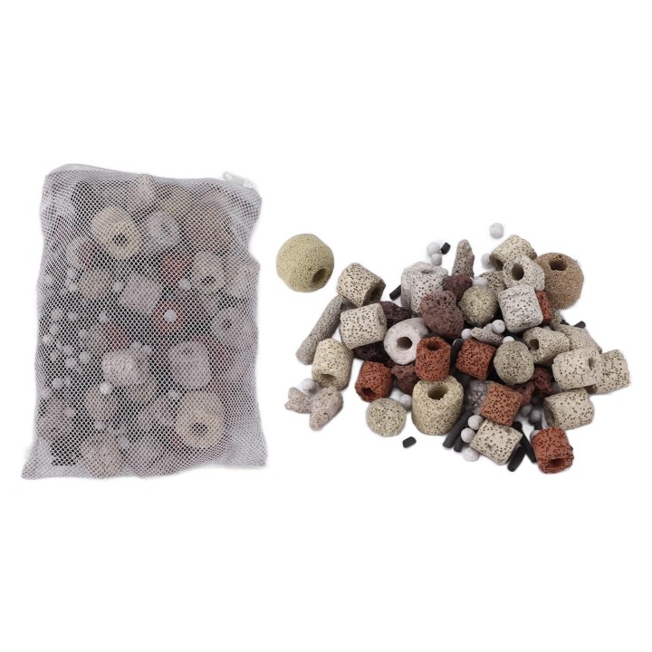 Aquarium Bio Balls Keramikringe Set 10 in 1 Aktivkohle Biologisches Filtermedium für Aquarien