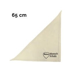 Schecker - Besticktes Halstuch Mama´s Schatz + Name im Herz [65cm - Beige]