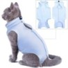 Katzen-Erholungsanzug für Bauchwunden, atmungsaktives E-Halsband, Alternative gegen Lecken bei Hunden Large blau