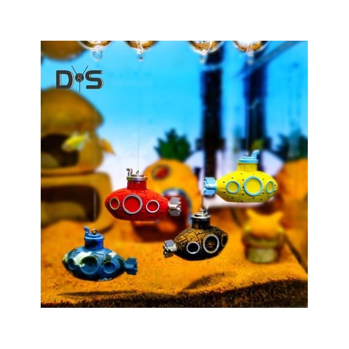 4 Stücke Aquarium Dekorationen Schwimmende Aquarium Ornamente Aquarium Dekor Cartoon U-Boot Form Aquarium Zubehör 4pcs