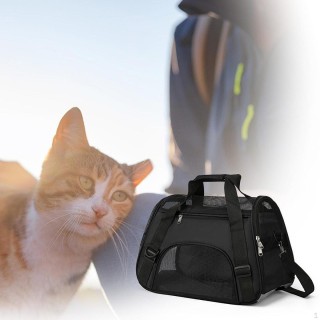 Cat Carrier Comfortable Convenient Lightweight Easy to Carry Soft Sided Dog for Small Pets S schwarz