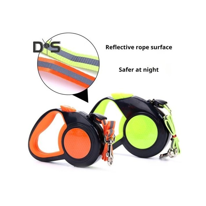 Einziehbare Haustierleine, reflektierende Hundetrainings-Kontrollleine mit rutschfestem Griff, Welpen-Zugseil für nächtliche