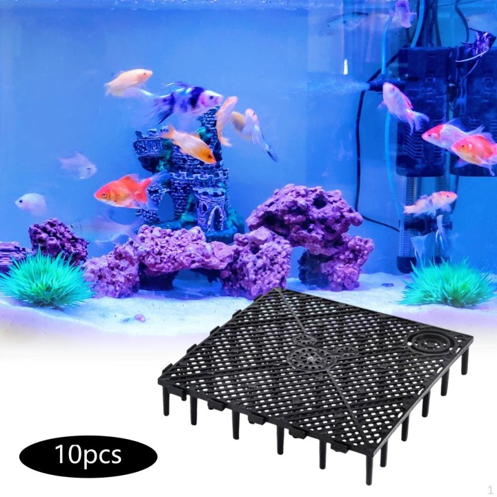 10 stück Aquarium Boden Filter, Grid Teiler Tablett Sand Kies Zubehör Black