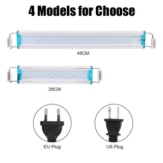 EU/US-Stecker Weiß Blau Super Slim Aquarium LED Licht Clip Lampe 28/48cm Fisch Tank Wasserpflanze wachsen Beleuchtung