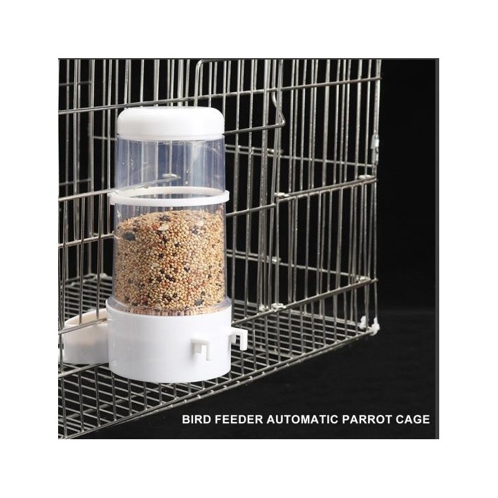 Vogelfutterautomat, automatischer Papageienkäfig-Futterspender, einfache Installation, praktische Futterbox, Haustier-Vogelzu
