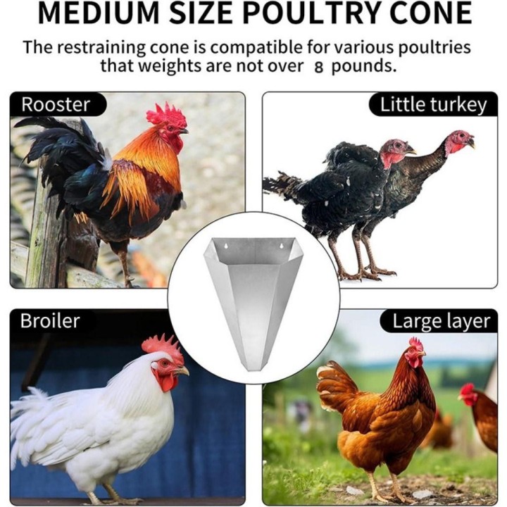 Schwere Art Hühnerkegel Praktisches Geflügelverarbeitungswerkzeug Geflügelhemmender Kegel für Hühner Poultry Cone