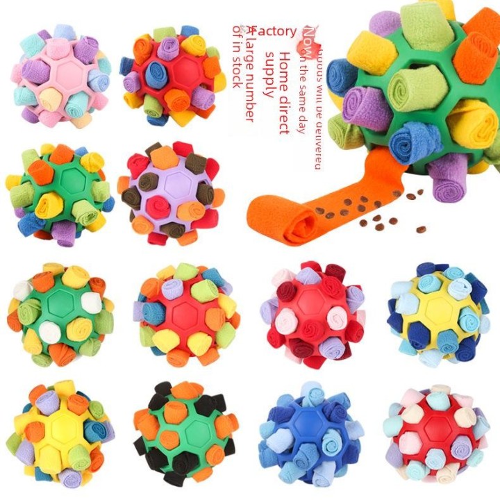 Multifunktionale Schnüffelmatte für Haustiere und bissfester Puzzleball für Hunde und Katzen. Ball 14cm