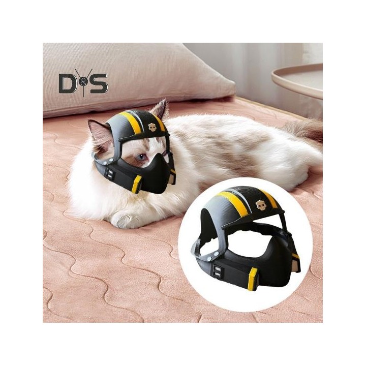 Kleiner Haustierhelm, Mini-Kopfschutz, Katzengesichtskissen, Halloween-Partykostüm, Verkleidungszubehör für Katzen und Hunde