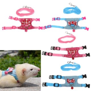 Hamster-Kaninchen-Geschirr-Leine-Set für Frettchen, Meerschweinchen, kleines Haustier, Brustgurt S