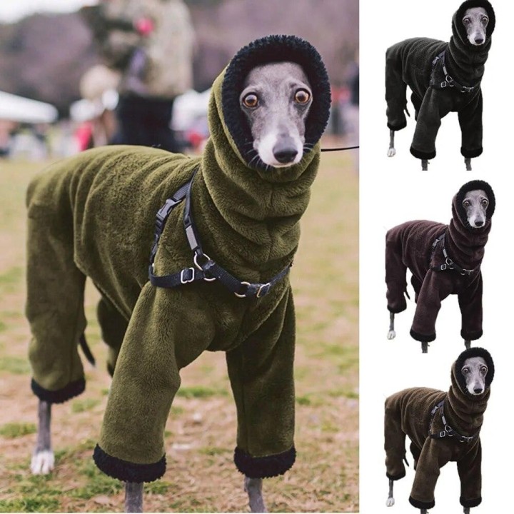 Rollkragenpullover für Haustiere, Jacke für mittelgroße und große Hunde, Windhundmantel, dicke, warme Whippet-Kleidung, vierb