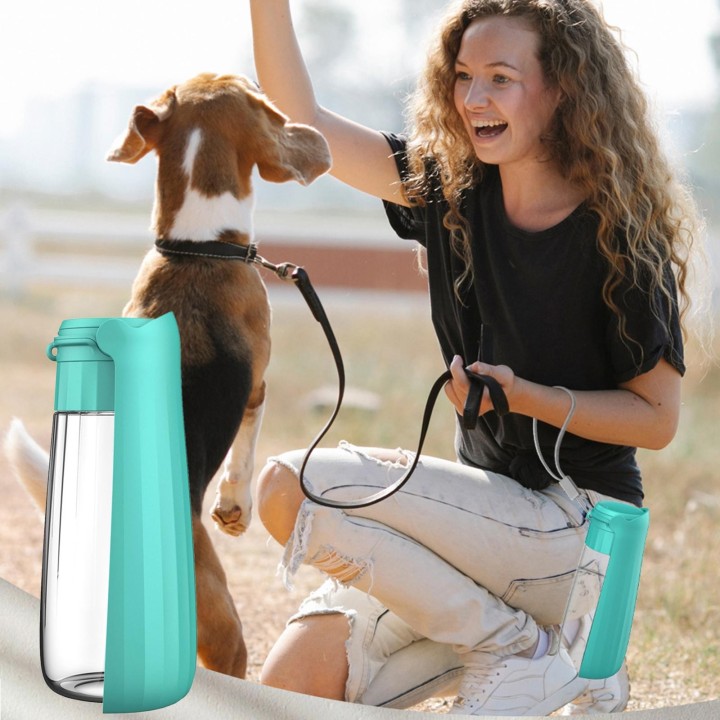 Hundewasserflasche für unterwegs, zusammenklappbarer Wasserbecher für Outdoor-Wanderungen, Getränkespender für alle Rassen, W