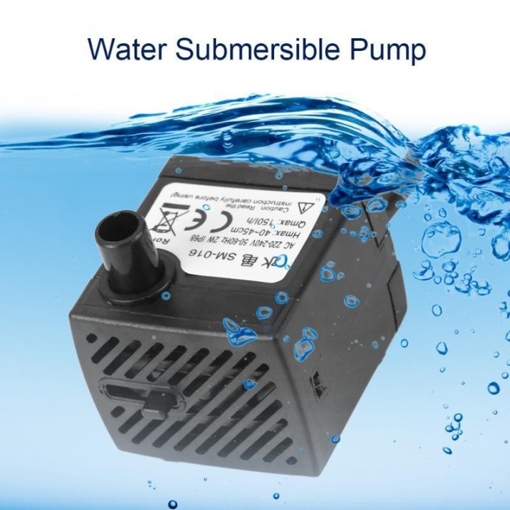 3Types Aquarium Ultra-Leise Tauchpumpe Sicheres Wasserpumpenzubehör EU Plug
