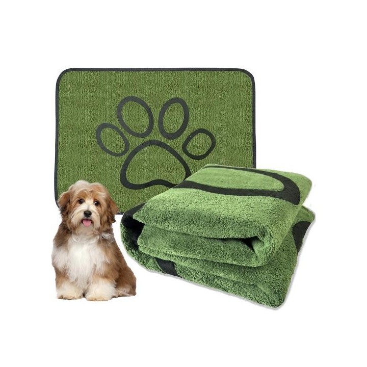 Waschbare Hunde-Pipi-Unterlage mit Hundepfotenabdruck, wiederverwendbare Welpenunterlage mit rutschfester Rückseite, saugfähi