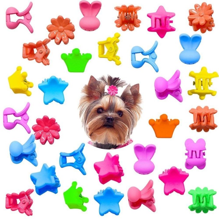 5 Stück Haustier-Haarspangen, Haarkrallen, süße Mini-Blumen-Haarnadeln, Kronenform, für Welpen, Hunde, Katzen, Mädchen, Haars