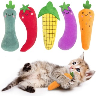5 Katzenspielzeuge für den Innenbereich, interaktives Katzenspielzeug, Kauspielzeug für Katzen, Katzenkissenspielzeug S bunt