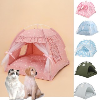 Haustier Hund Katze Kätzchen Nest Spielzelt Tipi Haus Tipi Bett Welpen Kissen Schlafmatte S dunkel rosa