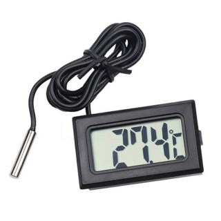 LCD-Digitalthermometer für Aquarien, Wassertemperaturanzeige, wasserdichte Sonde 1M schwarz