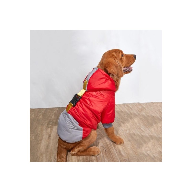 Stilvoller, modischer Haustiermantel mit Kapuze, mittelgroße und große Hunde-Daunenjacke für Reisen 3XL grün