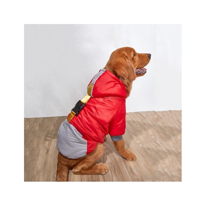 Stilvoller, modischer Haustiermantel mit Kapuze, mittelgroße und große Hunde-Daunenjacke für Reisen 3XL grün