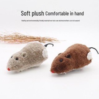 Wind-Up Plush Mouse Toy for Cats – Clockwork Simulation Pet Amusement Mouse Wind-up plush simulation mouse graue