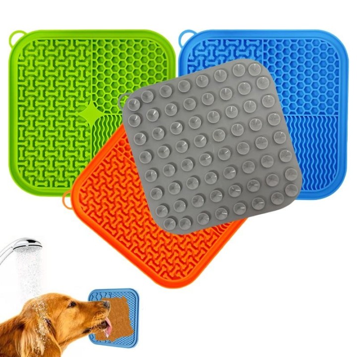 Lecken Silikon Matte für Hunde Pet Slow Food Platte Hund Baden Ablenkung Silikon Hund Sauger Essen Training Hund Feeder liefe