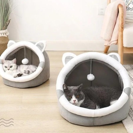 Haustierzelt-Höhlenbett für Katzen, kleine Hunde, selbstwärmendes Katzenzeltbett, Katzenhütte, bequemes Haustier-Schlafbett,