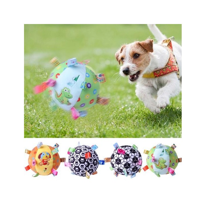 Plüschspielzeug Ball Sound Interaktives Hundespielzeug Plüsch Rassel Ball Haustier Welpen Spielzeug B