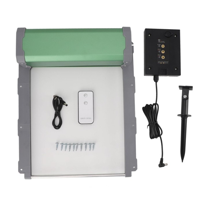 Solarbetriebener automatischer Hühnerstall-Türöffner, IP67, wasserdichte Hühnerstalltür mit Timer-Licht