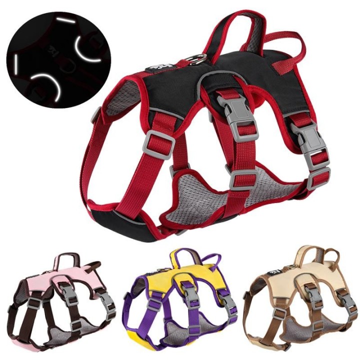 Hundegeschirr, verstellbar, für Outdoor-Training, Spazierleine, für kleine und große Hunde, Weste, reflektierender Brustgurt