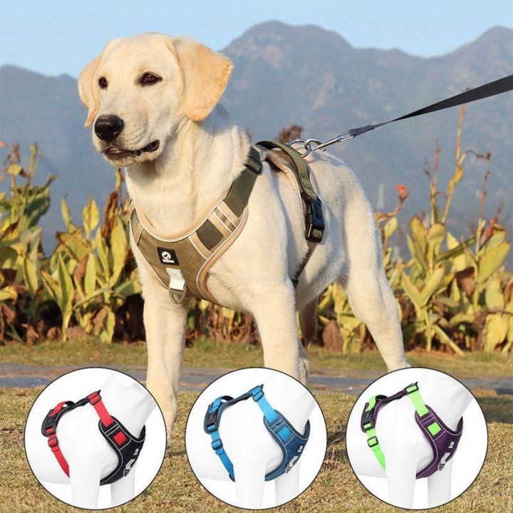 Oxford Outdoor Walking Easy Control No Pull Big Dog Harness For Large Dogs Dog accessories Pet Vest M violett