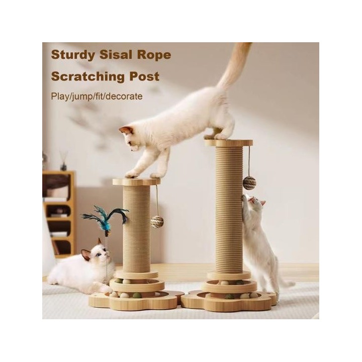 Katzenkratzbaum Katzenkratzbaum mit Ball und Federspielzeug Interaktiver Ball Short