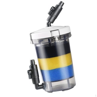 Aquariumfilter, einstellbarer Durchfluss mit 3-stufigem Schwamm, leises Salzwasser-Süßwassersystem, Schildkröte 16x29x12.8cm