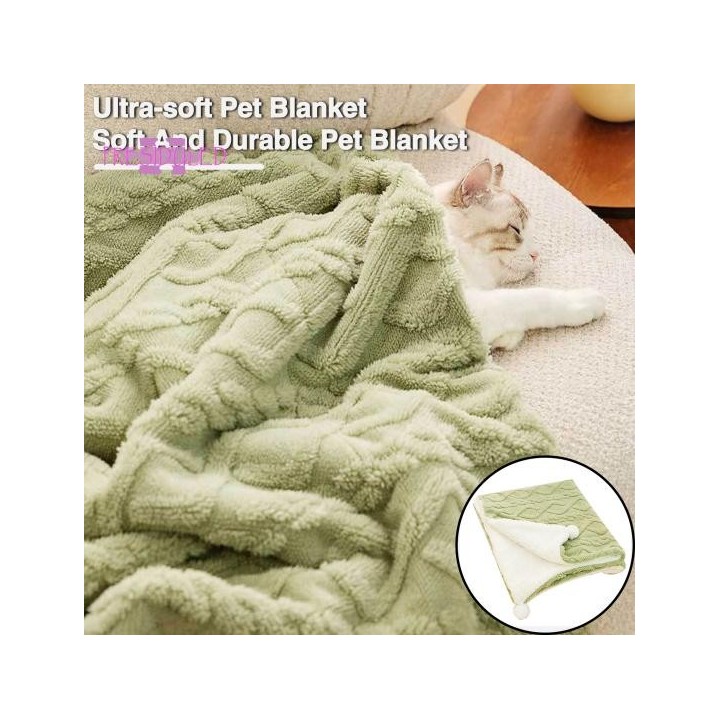 Warme Haustierdecke, weicher Plüsch, bequeme Bettwäsche für Hunde und Katzen, verdickt für den Winter grün