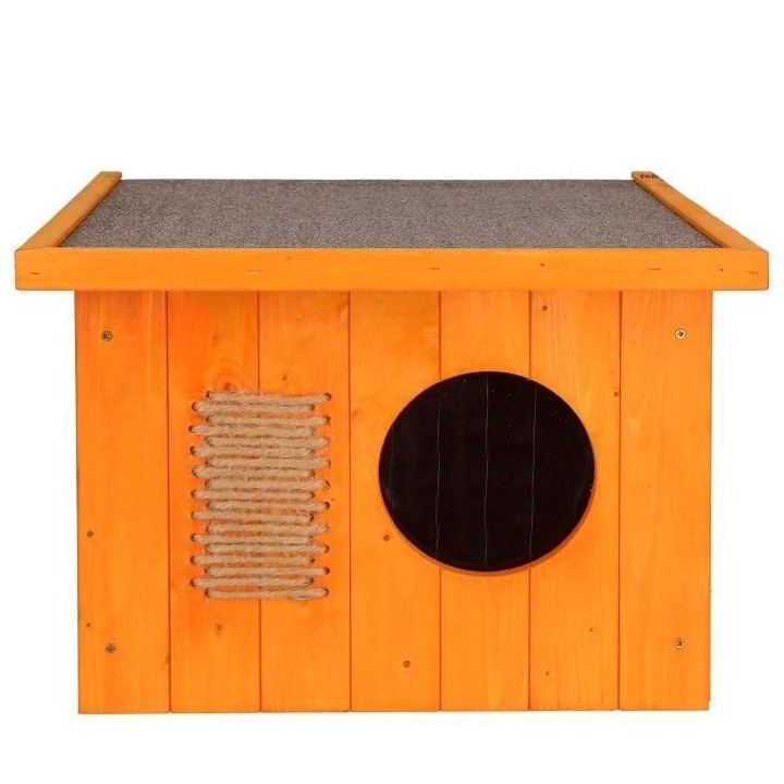 Maison pour chat - Springos® - Holzmodell - 49,5 x 58 x 36 cm - Bei Raumtemperatur beständig - Orange