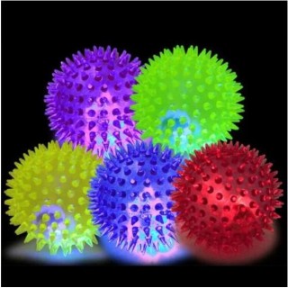 6PCS Licht Up Spike Bälle Apportieren Hunde Spielen Spielzeug Blinkende Lichter Squeaker Kleine One Size