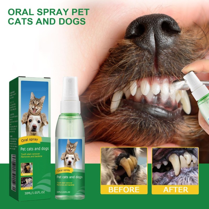 30 ml Mundspray für Hunde, Zahnreinigungsspray für Hunde und Katzen, Zahnspray, Mundspray für Hunde, Atemerfrischer für Haust