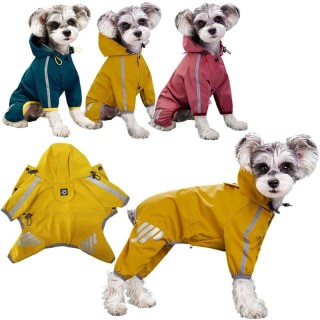Wasserdichte Haustierkleidung Welpen-Regenmantel für kleine und mittelgroße Hunde Katzen Hoodies Reflektierende Shih Tzu-Over