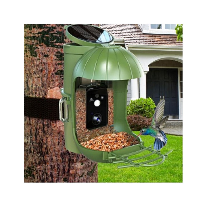 Vogelfutterstation mit Kamera, intelligente Vogelfutterstation mit KI-Erkennung, Nachtsicht-Vogelbeobachtungskamera mit 1080P