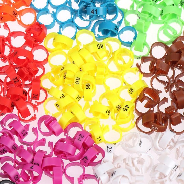 100Pcs Geflügel Fuß Ring Vogel Taube Huhn Signage Durchführung Mark Ring schwarz