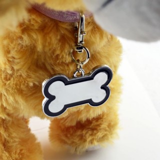 Modische Knochenform, leerer Telefonname, Haustier-ID-Tag, gravierter Hunde- und Katzenhalsband-Anhänger